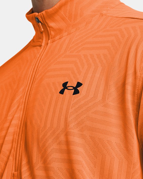 Koszulka męska UA Tech™ Vent Geotessa z zamkiem do połowy długości, Orange, pdpMainDesktop image number 2